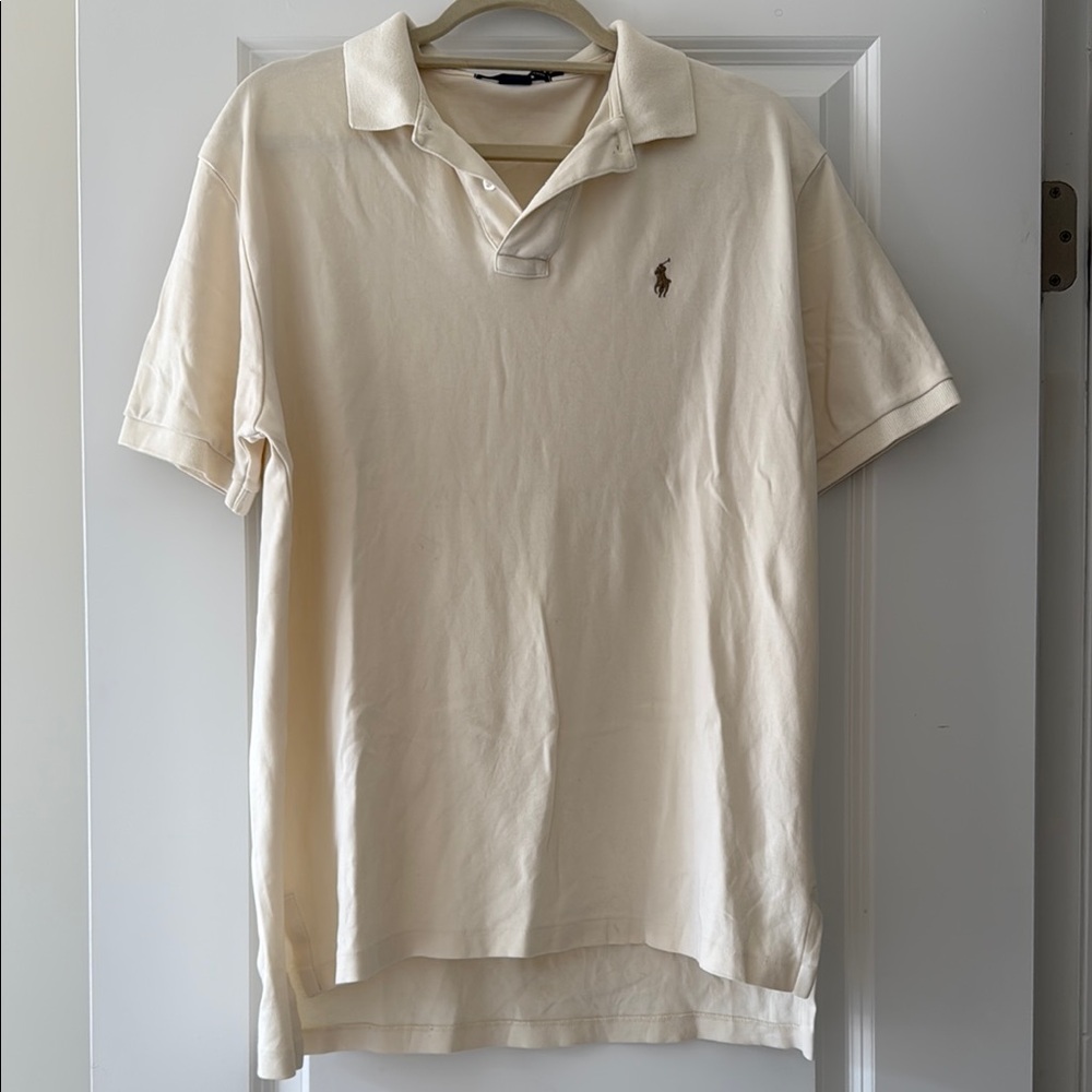 Polo by Ralph Lauren Men's Cream Polo Shirt